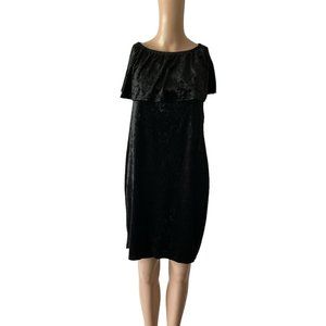Black Velvet Off the Shoulder Size M Made in the USA Dress